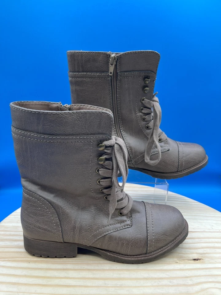 Botas al Tobillo Rampage Moda Jiminny Para Mujer Talla 6M Marrón Imitación Cuero Ajustables Foto 3 de 4