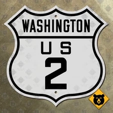 Washington US highway 2 marker route shield road sign 1926 Spokane Everett 16x16