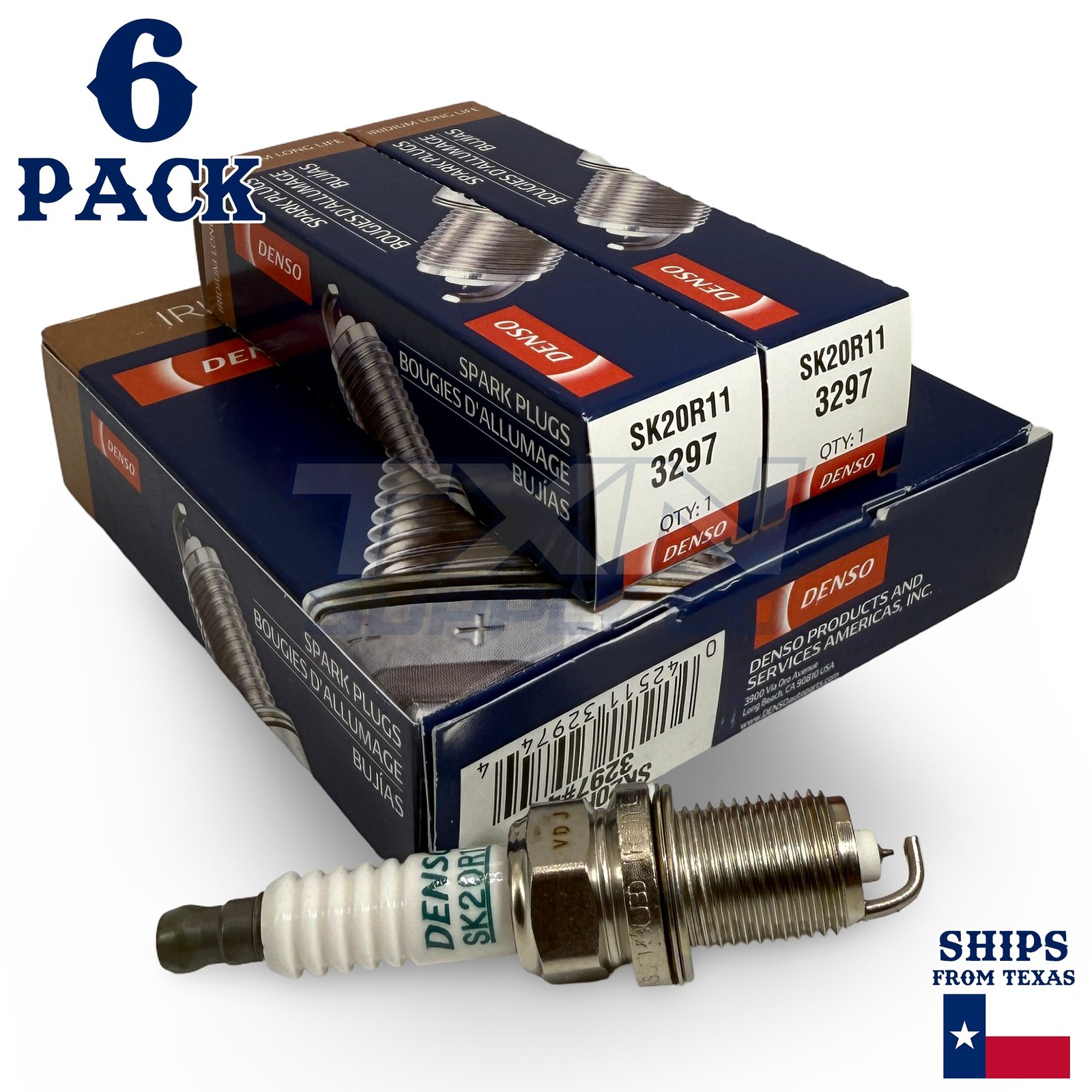 6 Pack Denso 3297 Iridium Long Life Spark Plugs SK20R11