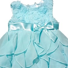 American princess 12 Month Girls Blue Flower Dress/ Guest To Wedding Or...
