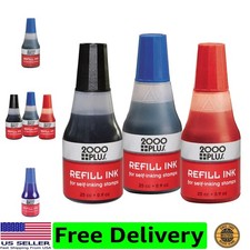 Refill Ink for Self-Inking Stamps, 25cc 0.9 oz Squeeze Bottle, Blue -