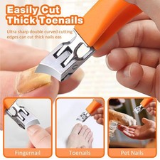 2025 Wide Jaw Opening Anti-Splash Slanted Nail Clipper, Curved Nail Clipper