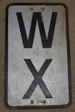 Antique Railroad Whistle Crossing Cast Iron Sign