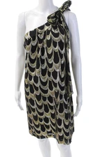 Trina Turk Women Shift Dress Black Sleeveless Tie Size 8