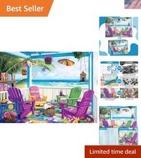 Quality 300-Piece Puzzle with Stunning Seaside Artwork - Gift Ready 
