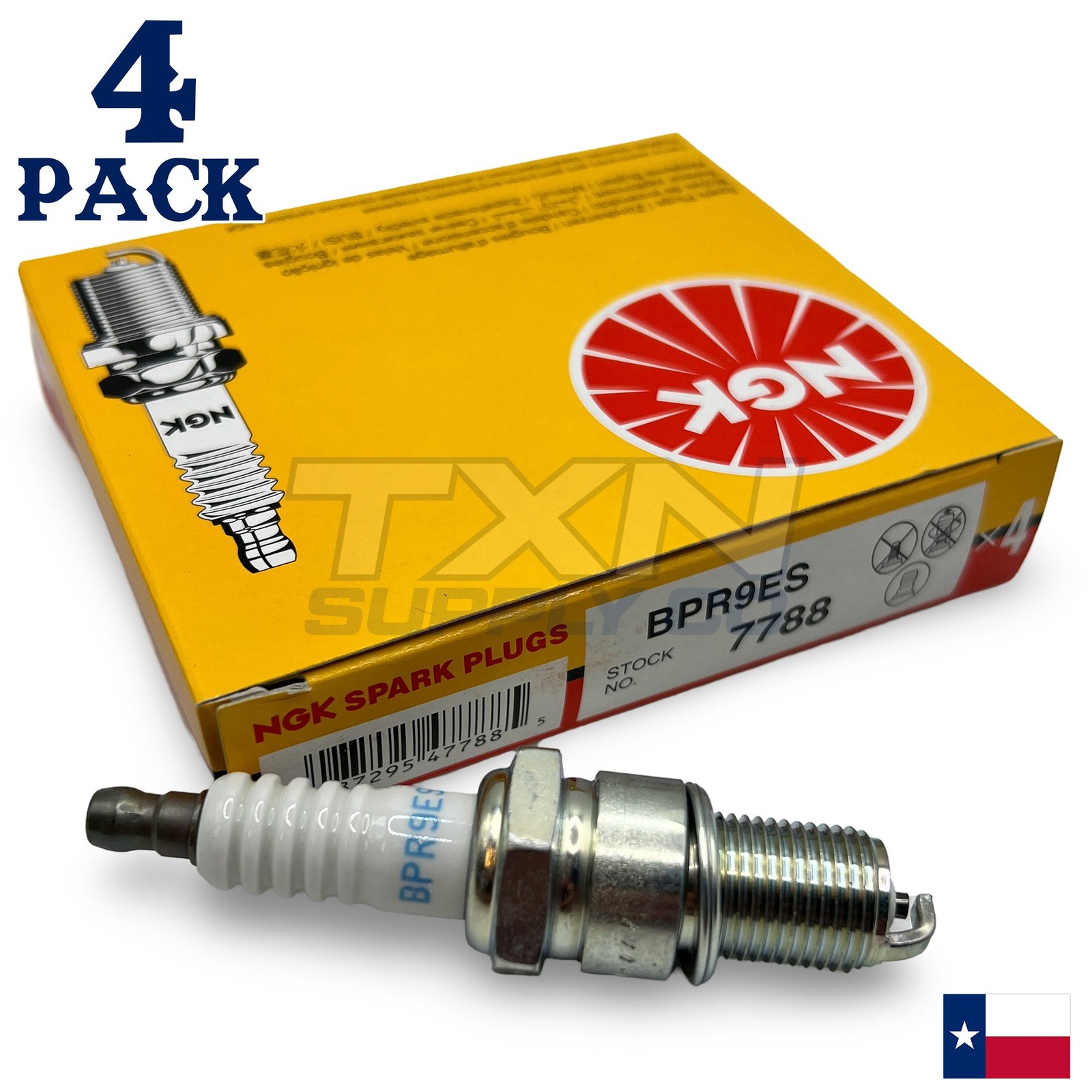 NGK 7788 Spark Plug BPR9ES - 4 Pack