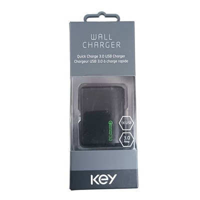 KEY WALL CHARGER QUICK CHARGE 3.0 USB 3 AMP      SL