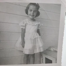 Photo Girl in Nice Dress Fashion Snapshot c1955 Vintage