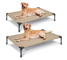 Veehoo 2 Pack Raised Dog Bed, Cooling Elevated Dog Bed Portable Pet Cot Open Box