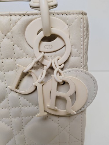 Dior Lady Dior Mini Top Handle Tote Bag Matte White Leather Cannage[Duties Paid] - Picture 4 of 20