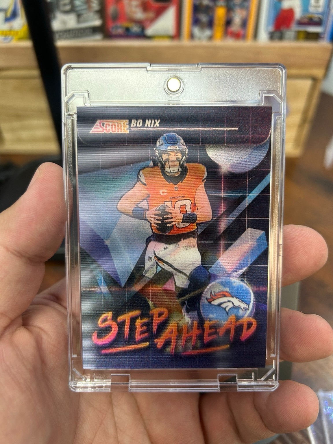 2025 Panini Score Step Ahead Bo Nix Case Hit SSP Denver Broncos