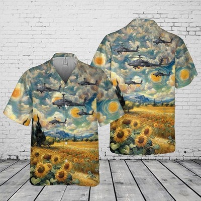 UK Army Air Corps Westland WAH 64D Apache Longbow Pocket Hawaiian Shirt