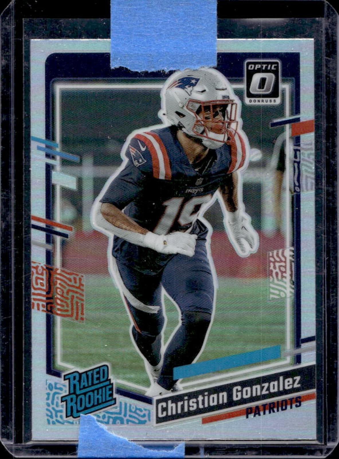 2023 Donruss Christian Gonzalez Optic Rated Rookie Preview Holo RC #369 Patriots
