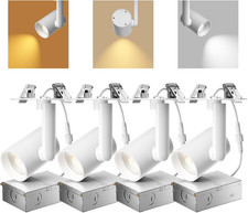 4 Pack Dimmable 4" Gimbal Recessed Ceiling Lights, 2700K-5000K, ETL FCC