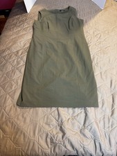 Nine West Womans Olive Green Sleeveless Career Sheath Dress Size 14 Work Travel