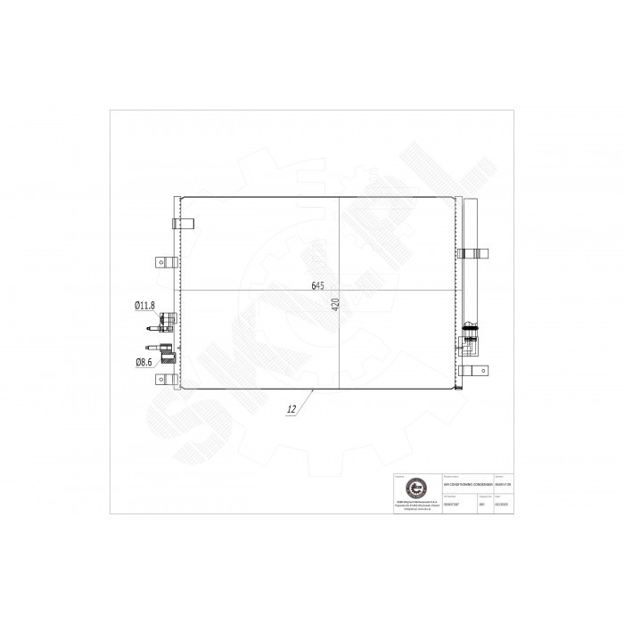 Condensateur de clim pour Alfa Romeo 159 Brera Spider 50507287