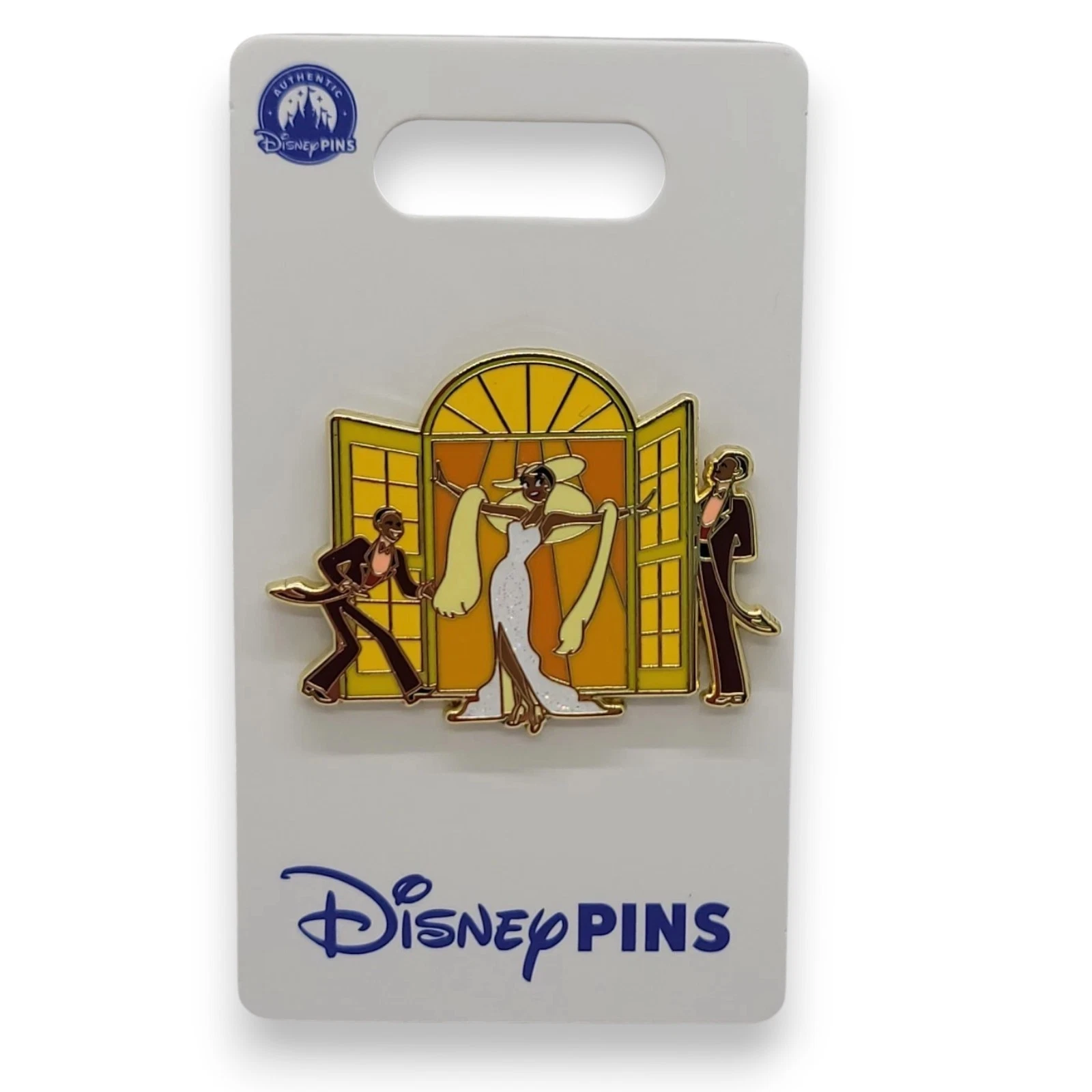 Disney Pin 2024 Princess and the Frog Tiana's Place White Glitter Dress New
