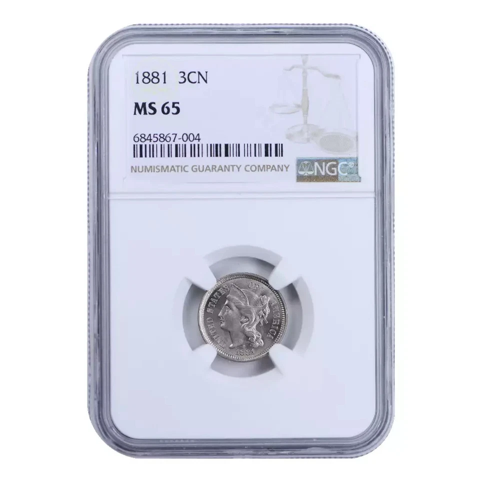 1881-P Three Cent Nickel NGC MS65 - Image 3 of 4