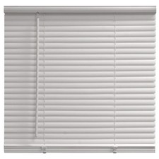 1" Cordless Vinyl Light Filtering Mini Blinds, White, 31" W x 64" L