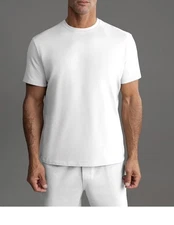 SENE Cumulus Crew T-Shirt White Short Sleeve Heavyweight Pima Cotton Sz L NEW