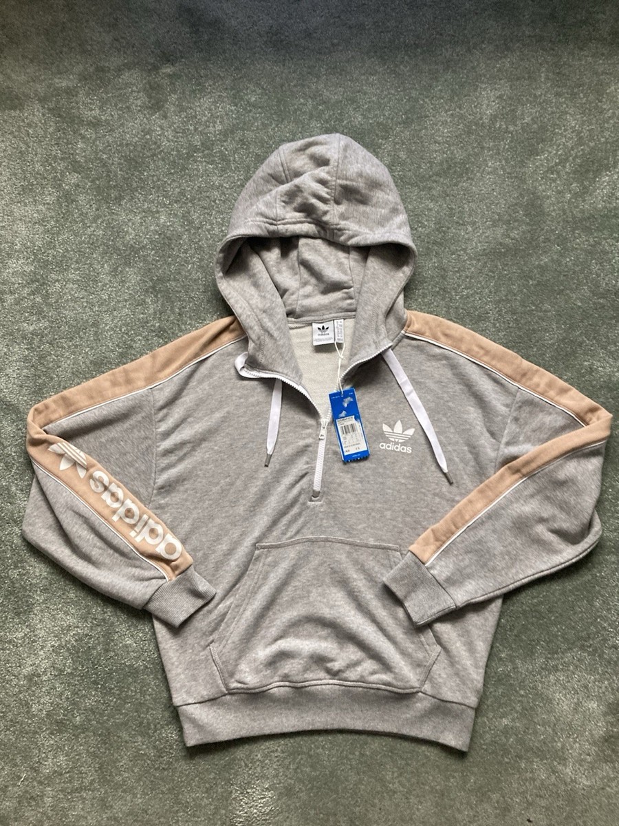 adidas Originals Outliner HZ Womans UK 12 Grey & Brown Zip Neck