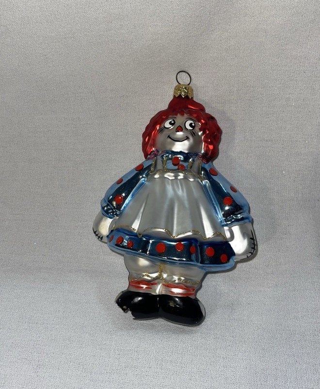 Vintage 1996 POLONAISE Kurt Adler RAGGEDY ANN  Blown Glass Ornament BROKEN FOOT!
