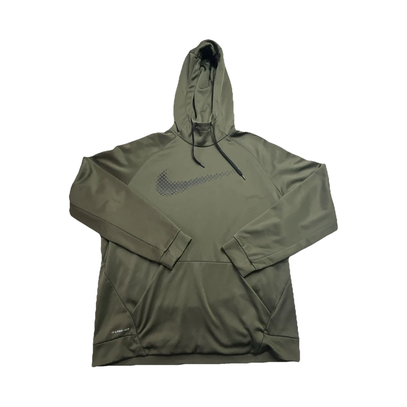 Nike Men's Olive Therma-Fit Pullover Hoodie Long Sleeve Kangaroo Pocket XL