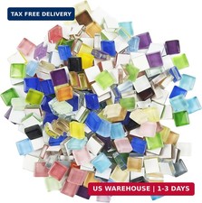 Mosaic Tiles, Bulk Glass Mosaic Pieces, 1x1cm Square Sparkling Tiles, Mosaic Kit