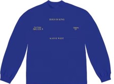 Jesus is king Kanye West Yeezy Vinyl Blue Long Sleeve Size Large Brand New