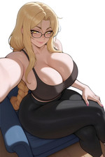 Blonde Girl 5  Vinyl Sticker Waifu Anime Manga Lewd Laptop Skateboard Car