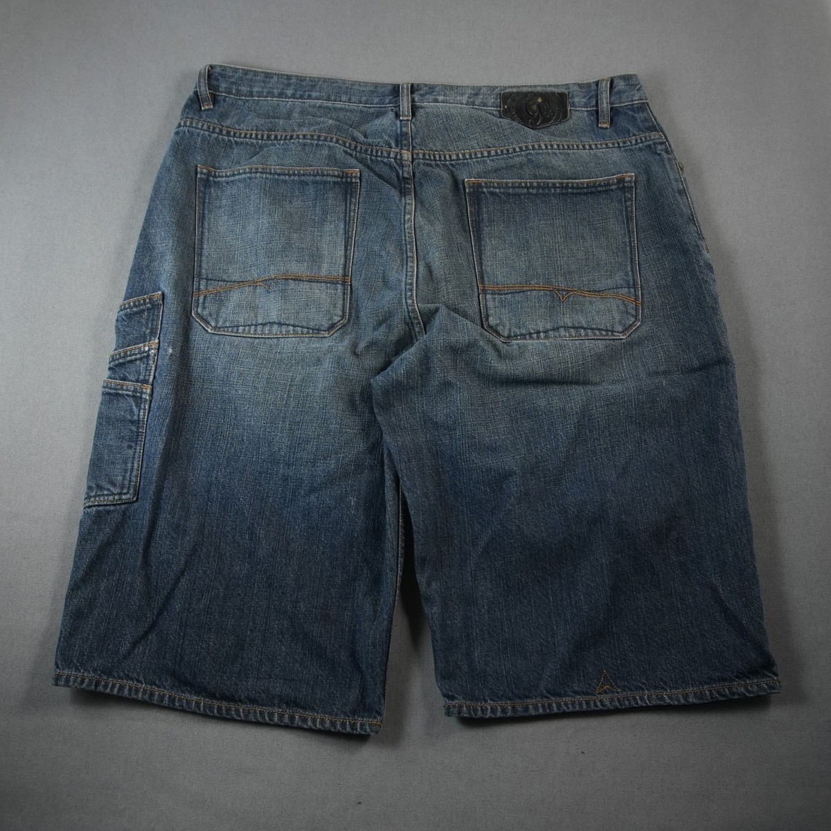 Y2K G Unit Baggy Heavyweight Denim Shorts Mens 40 Raw Streetwear 13" Retro View 2