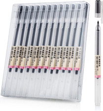 Premium Black Gel Pens, 0.5Mm Extra Fine Point Pens Smooth Writing Ballpoint P