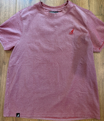 Kangol Men's Red Cotton Knit Short Sleeve Crew Neck Embroidered Logo T-Shirt XL