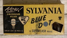 Sylvania Blue Dot Flashbulbs M5 Box of 12 Flash Camera Bulbs Vintage NOS