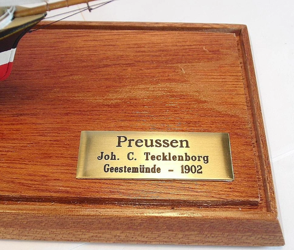 1/700 Segelschiff 5-Mast Vollschiff Preußen Vitrine 29cm Schiff 21cm OVP #514 - Bild 3 von 4