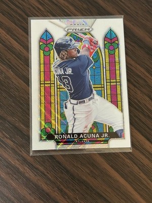 2021 Panini Prizm - Stained Glass Ronald Acuña Jr. #SG-4 White Wave Prizm