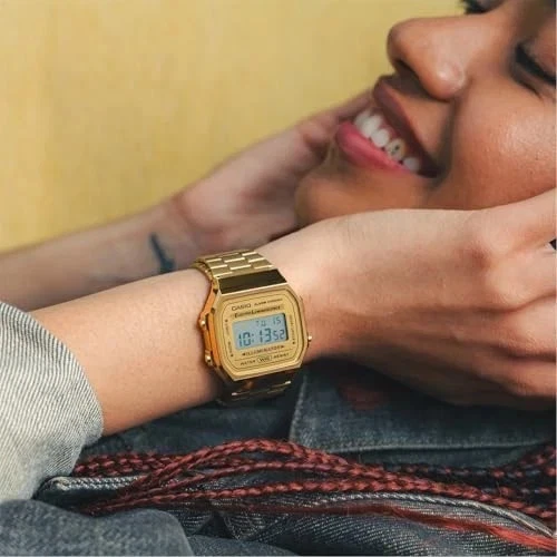 Casio Vintage A168WG-9WDF Illuminator Unisex Gold Digital Alarm Watch A168WG9W - image 4 of 4