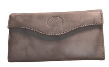 Julia Buxton Heiress Leather Checkbook Wallet, Gray