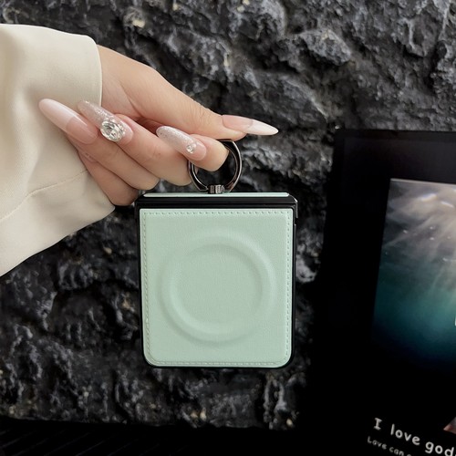 Funda de cuero con soporte de anillo magnético para Samsung Galaxy Z Flip 7 FE/Flip7/6/5/4/3 - Imagen 8 de 34