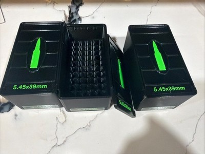 (3 Pack )5.45 X 39 Ammo Storage Box/safe Organizer 50 Rounds Count