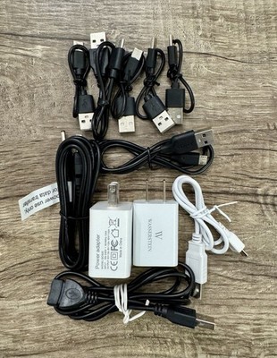 Lot of 11 Miscellaneous USB Wall Charger Adapters & Cables