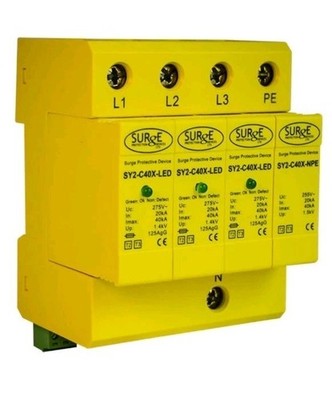 Überspannungsschutz SY2-C40XLED 4 Module 3 Phasen & N Typ 2+3 Überspannungsschutz LED 