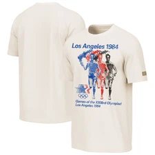 Women's Outerstuff White 1984 Olympic Games Oversized Runner's T-Shirt