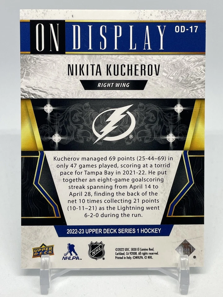 2022-23 Upper Deck #OD-17 Nikita Kucherov On Display - Image 2 of 2