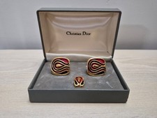 Signed Christian Dior Cufflinks Tie Tack Set ...
