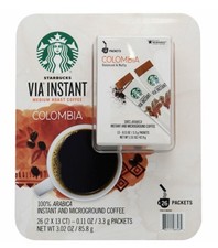 Starbucks VIA Instant Colombia Coffee Medium Roast 3.02oz, 26 ct Each