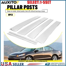 For 2008-2012 Honda Accord Chrome Door Window Pillar Post Cover Trim 6-30X