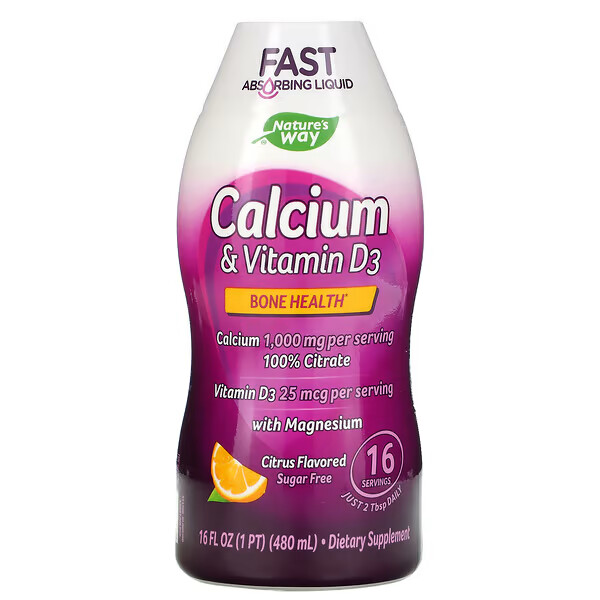 Nature's Way, Calcium & Vitamin D3, Zitrusfrüchte, 16 flüssige Unzen (480 ml)