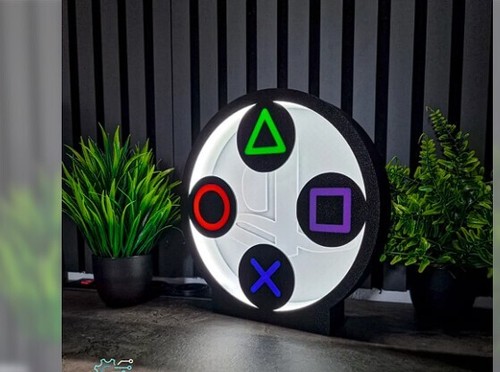 3D printed Playstation Round Lamp Wall or Table