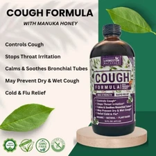 Cough Formula With Manuka Honey By Livingston Natural Herbal Labs, Plant-Based